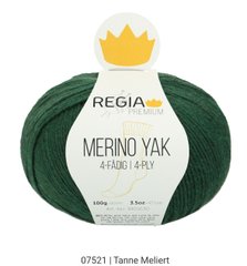 Regia Merino Yak, Зеленый хвойный, 07521