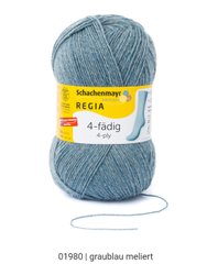 Regia 4-ply, Сіро-блакитний джинс, 01980